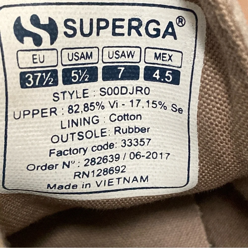 Superga Velvet Sneakers Skate Shoes Womens Size 7 Beige Tan S00DJRO - Picture 10 of 16